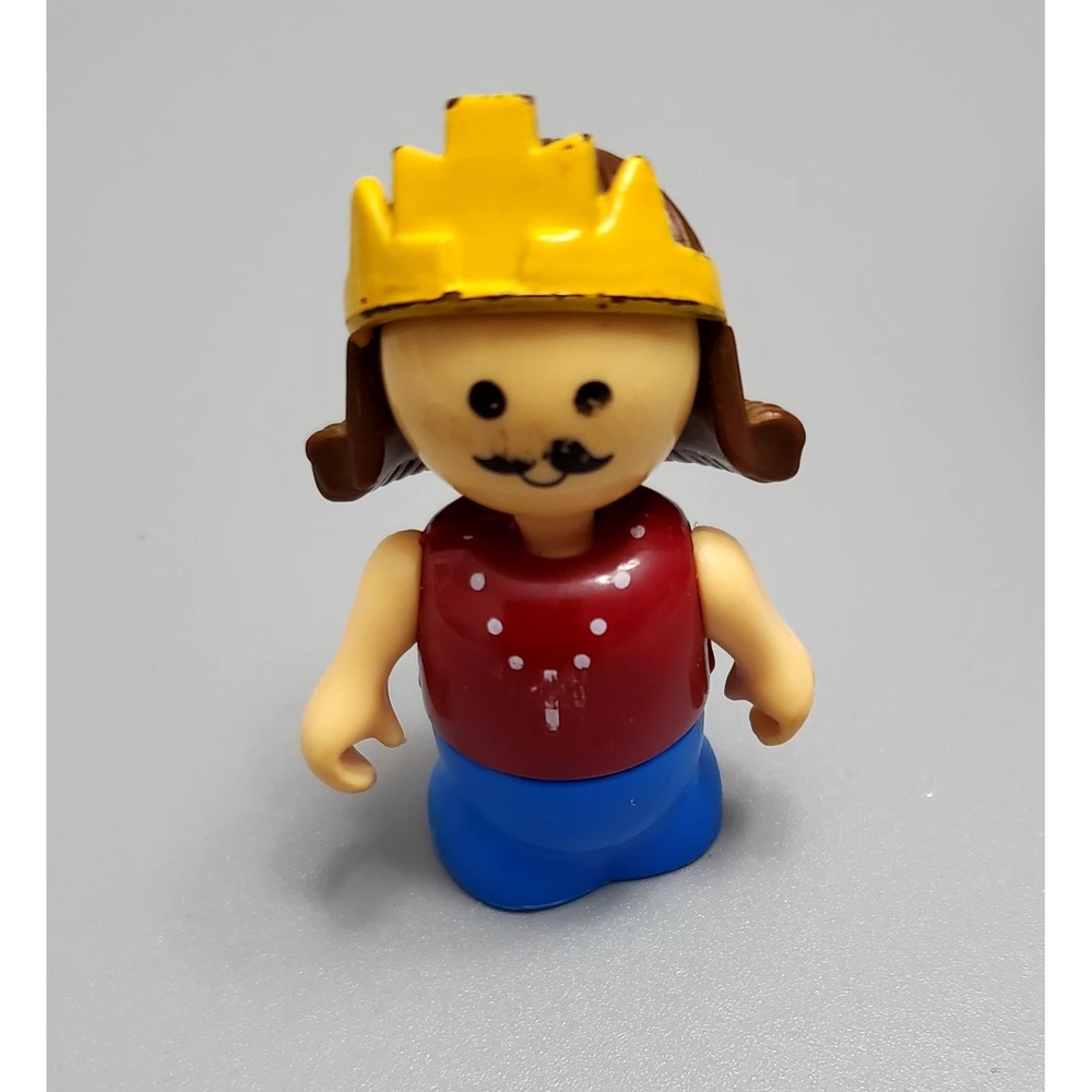 Vintage Playskool Little People King W/Crown And Mustache * VERY RARE *
